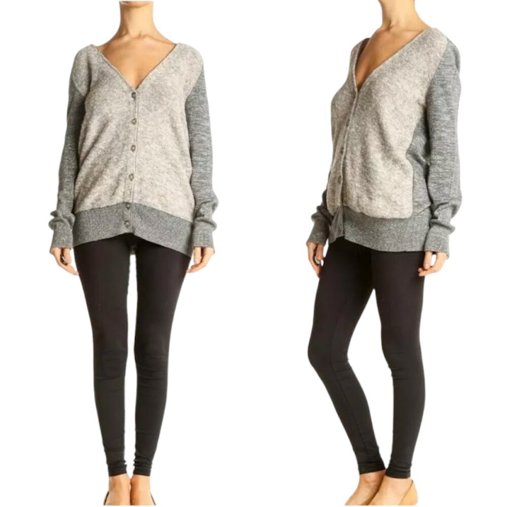 ANN TAYLOR Loft Cardigan Sweater, Gray Metallic Linen Career Work Boho Casual, S